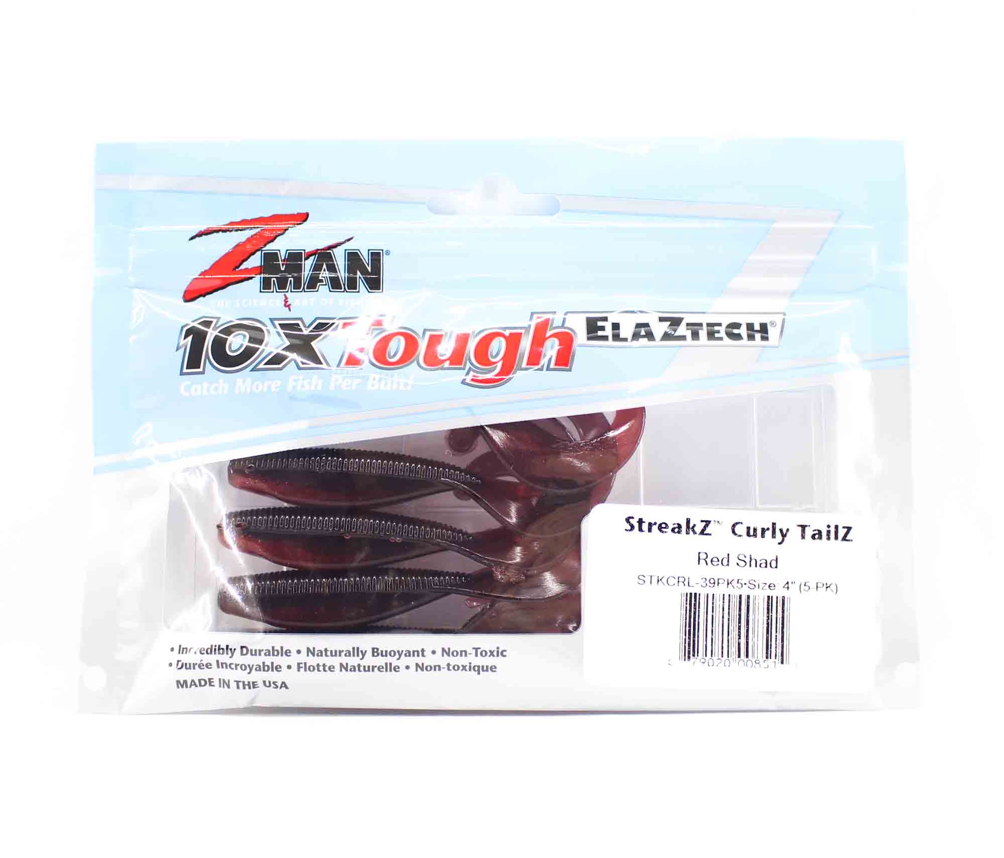 Zman Soft Lure StreakZ Curly 4 Zoll 5/Pack Red Shad (8514)