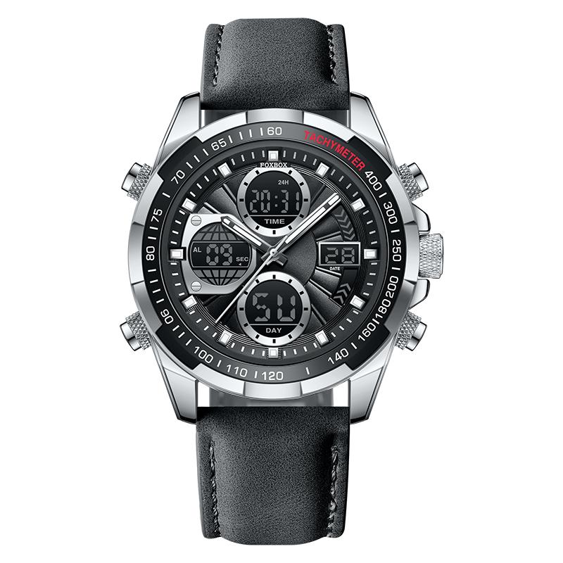 LIGE x FOXBOX Fashion Herrenuhr Luxus Original Militär Sport Chronograph Uhr Wasserdicht Uhr Digital Herren Quarz Uhr