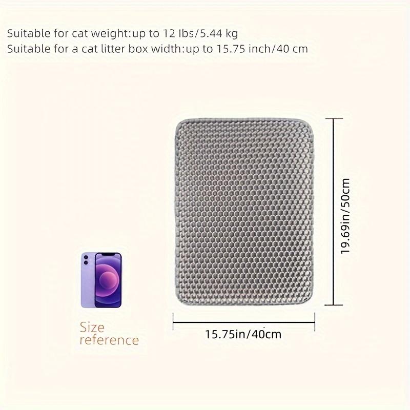[Wasserdichte Katzenstreumatte] Geruchskontrolle, Wasserdichte Katzenstreumatte | Schöne Wabenförmige Katzenklo-Fangmatte, Doppellagig, Urindicht 40*50cm grau