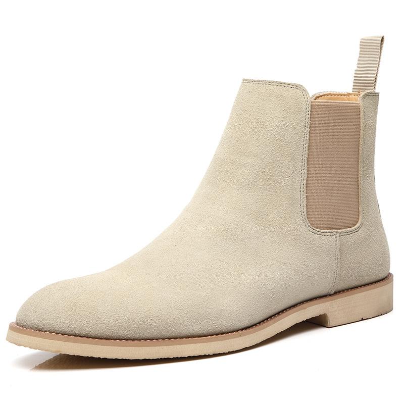 Mode Mode Gelbe Chelsea Boots Herren Spitz Bequem Kleiderstiefel Herren Slipper Günstig Damen Herren Wildlederschuhe Zapatos Hombre Casual 43 beige