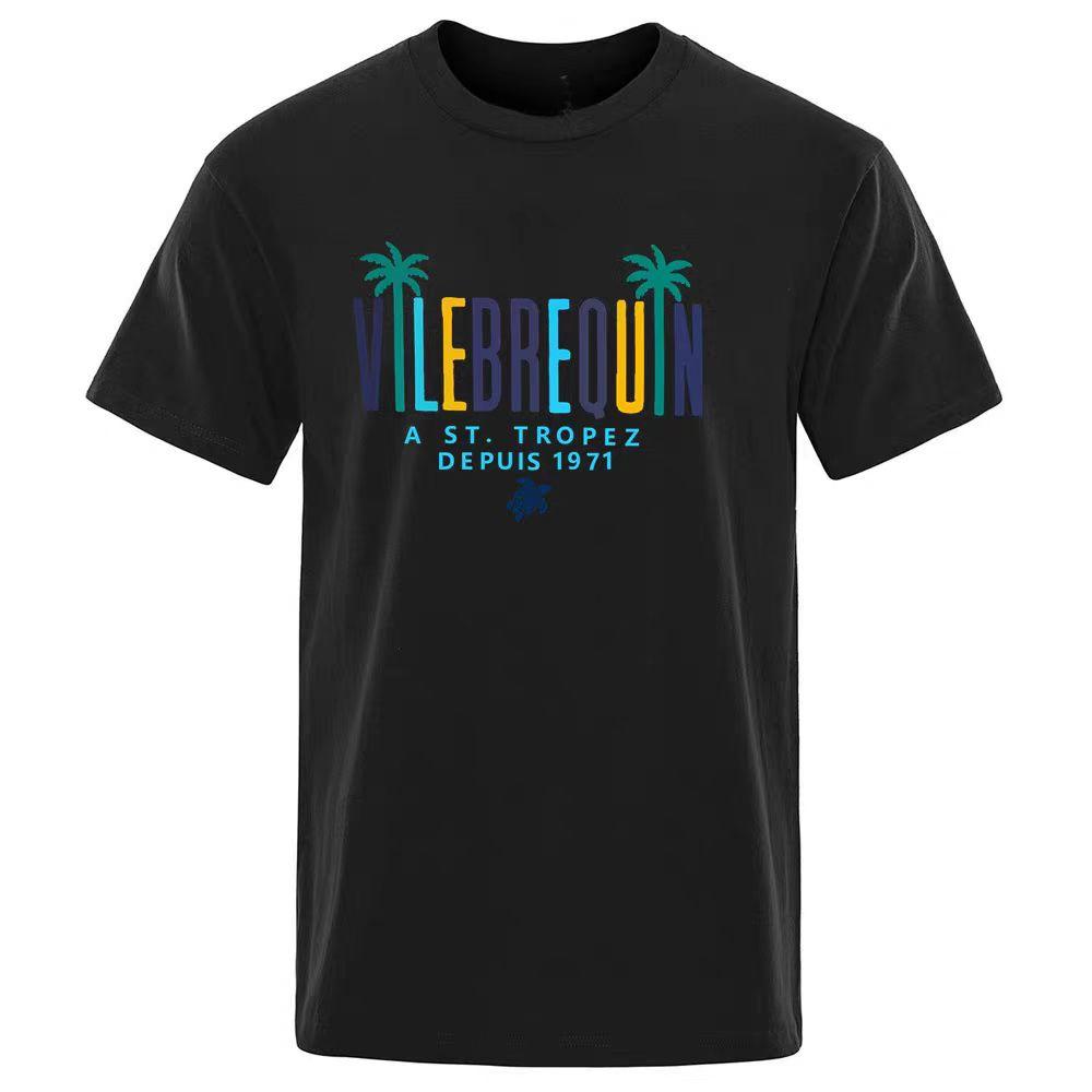Französische Meeresschildkröte Vilebrequin Kurzarm Herrenmode Marke Bedrucktes Rundhals-T-Shirt Paar XL