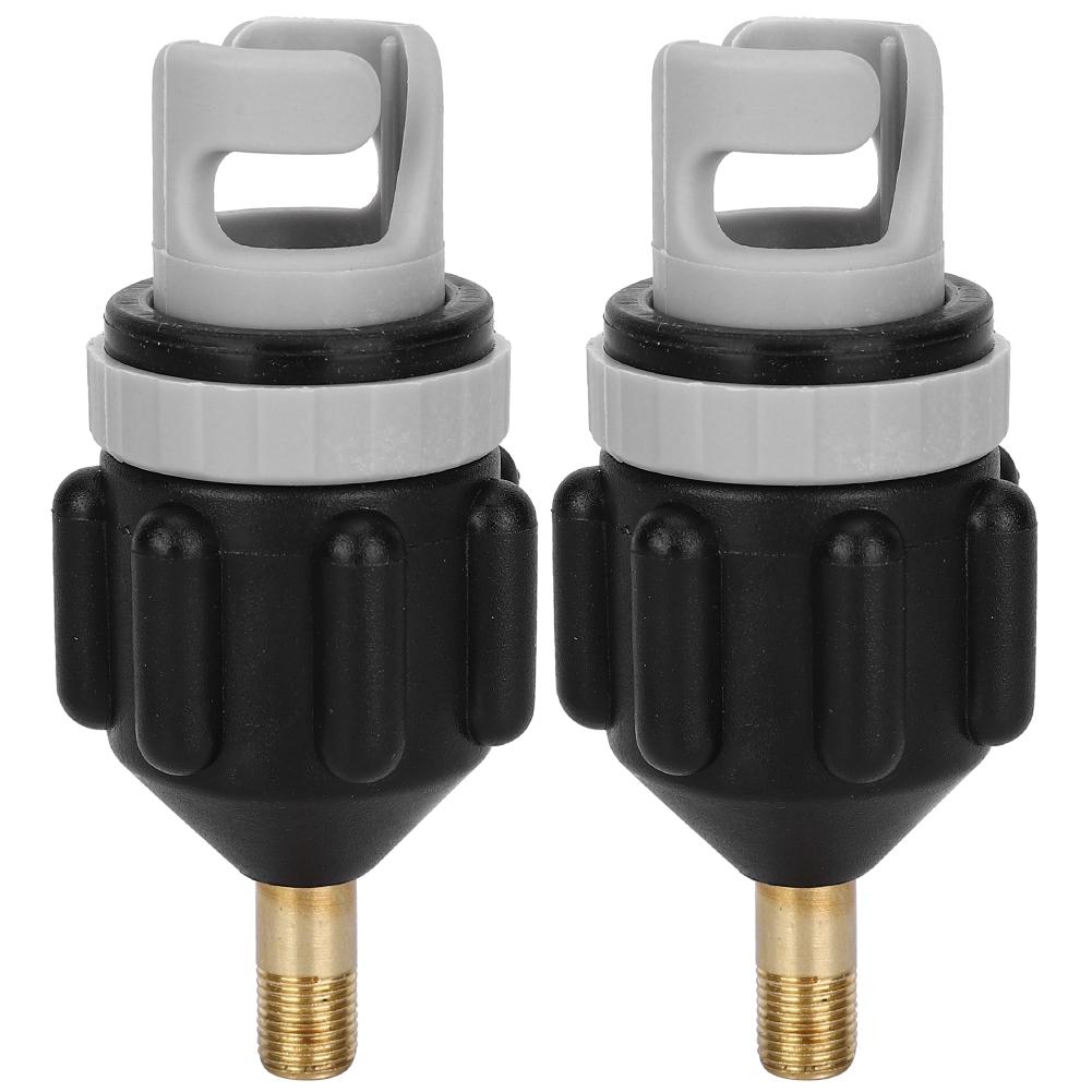 2Pcs Luftpumpe Inflator Surfbrett Paddle Board Kanu Adapter Köpfe Zubehör schwarz