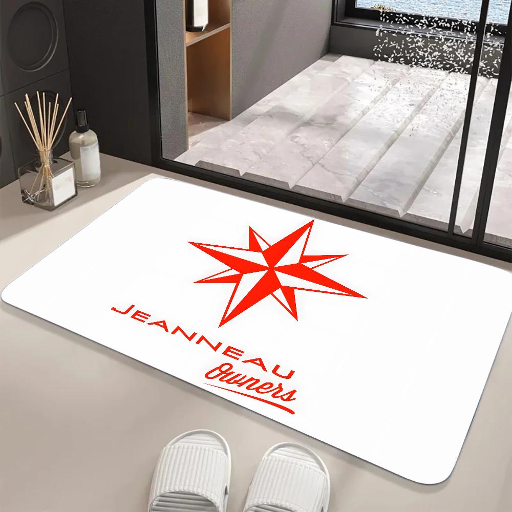 J-JEANNEAU-U Bodenmatte Grafikbedruckte Flanell Fußmatten für Badezimmer Küche Eingang Teppich Heimdekoration 100X150cm