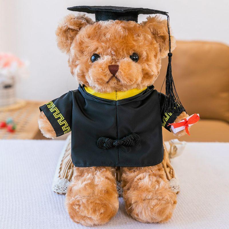 Bacheloranzug Master Doktortitel Bär Plüschtier Abschluss Bär Puppe Druck Stoffpuppe Abschlussgeschenk 30cm