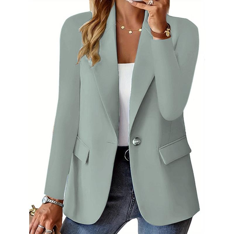 Damen Oversize Blazer Jacke Business Anzug Mantel Revers Langarm Solide Knopfleiste Lässig Elegant Mantel Trendy Loose Outwear XS hellgrüne
