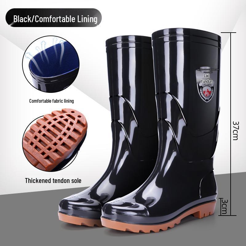 Herren Rutschfeste Wasserdichte High-Top Regenstiefel - Verdickte Aquatische Gummi Arbeitsschuhe mit Kostenlosem Versand 40