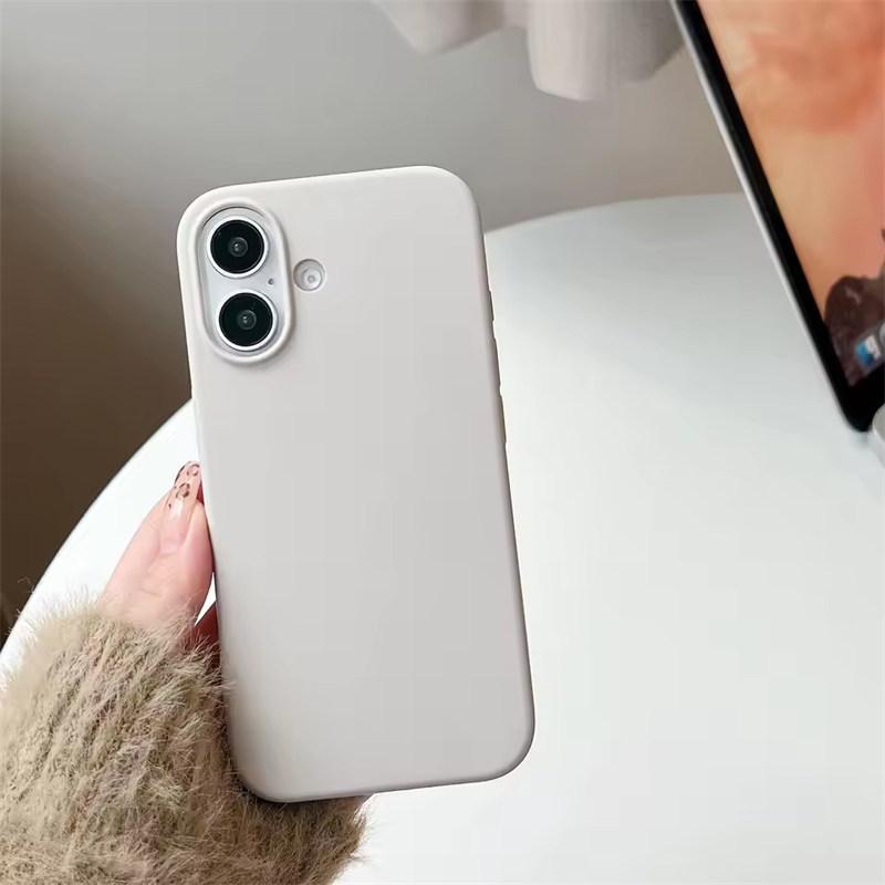 Luxus Flüssigsilikonhülle Für iPhone17 16 15 14 13 12 11Pro Max Plus XS XR Mini 7/8 SE 16E Handyhüllen Für iPhone Vollschutzhülle iPhone SE（2022） licht grau