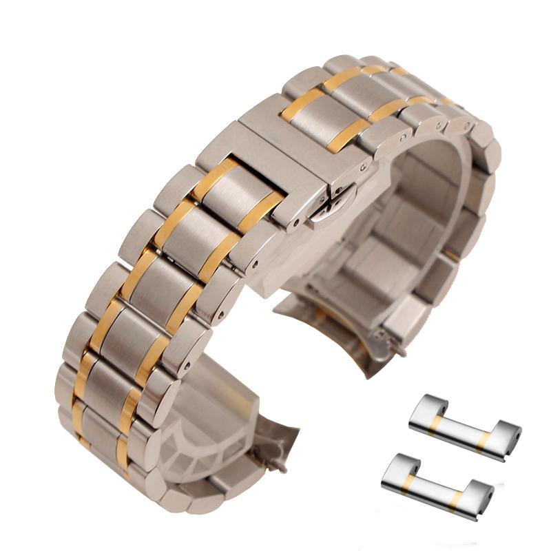 Edelstahl Uhrenarmband Gebogenes Ende Metall Armbanduhren Band 14mm 15mm 16mm 17mm 18mm 19mm 20mm 21mm 22mm 23mm 24mm Uhrenarmband 22mm