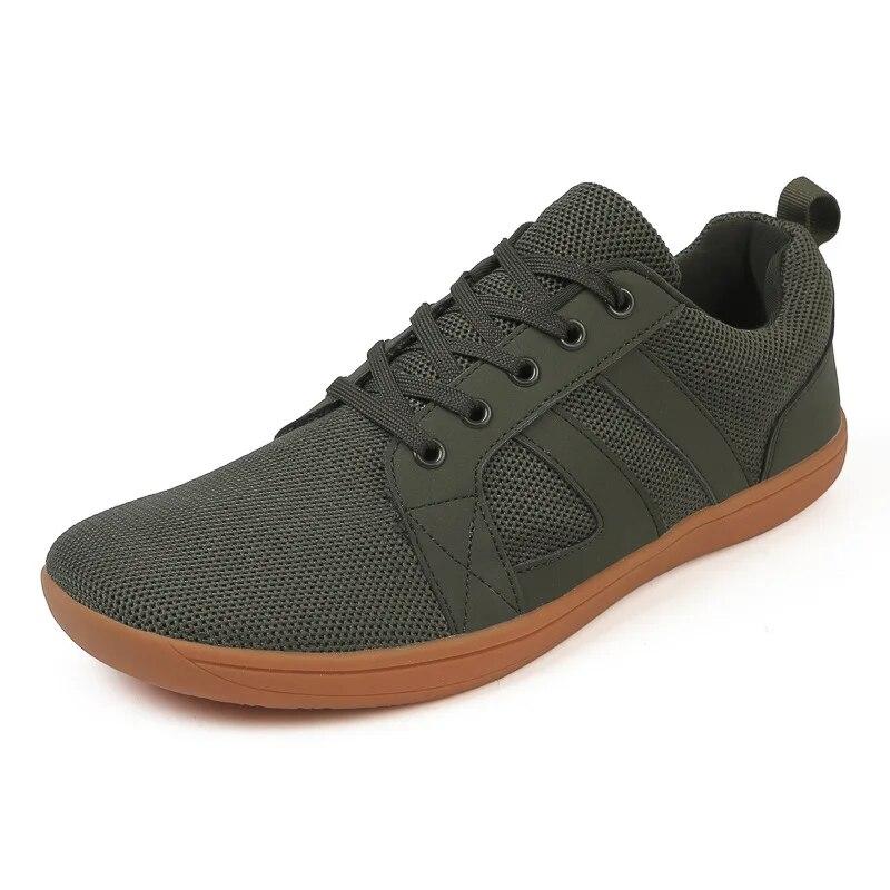 Breite Zehenbox Barfußschuhe für Herren Damen Outdoor Trailrunning Minimalistische Wanderschuhe Leichte Atmungsaktive Wanderschuhe 36 android grün