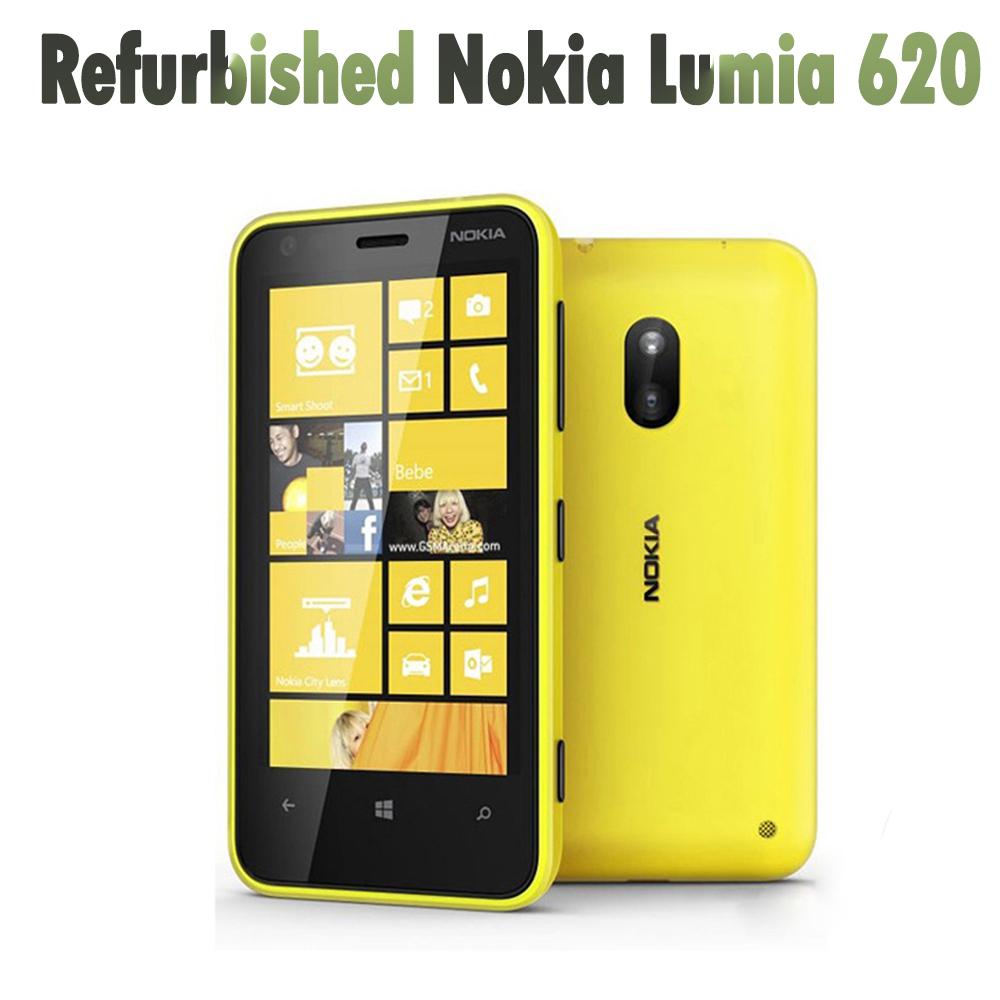 Generalüberholt Nokia Original Nokia Lumia 620 1300mAh Mobiltelefon mit 1 SIM 1 battery 1 charger weiß