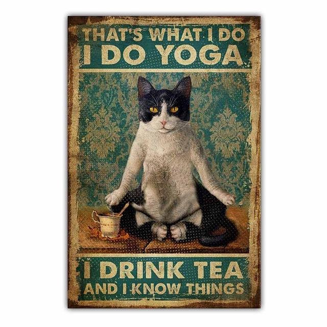 Neue Retro Kunst Tier Leinwand Malerei Büro Wand Kunst Lustige Cartoon Schwarze Katze Poster Wohnzimmer Korridor Hause Dekoration Wandbild kein Rahmen 21*30cm