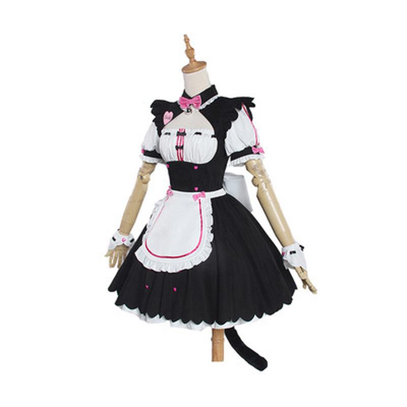10 stücke Sets Party Chocola NEKOPARA Cosplay Chocolahalloween Vanille Maid Kleid Kostüm Katze Neko Mädchen NEKOPARA Cosplay Frauen Kostüm Spiel XL rosa