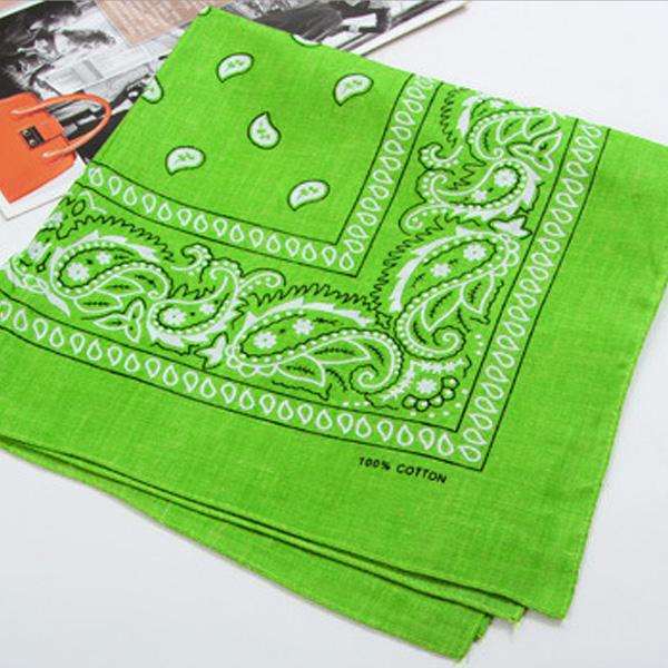 Cool Cotton Lady Men Square Bandana Hiphop Head Wrap Schal Armband 55 x 55 cm hellgrüne