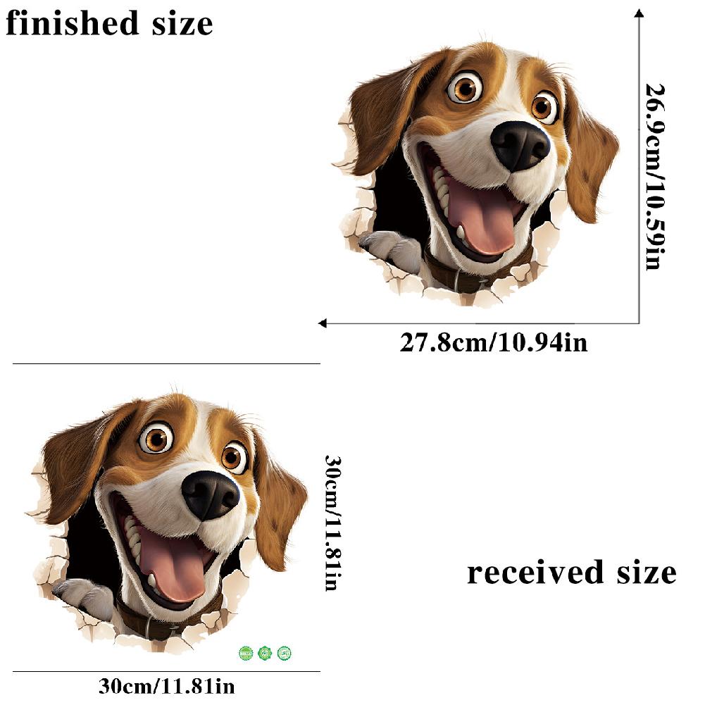 Cartoon süße Haustier Hund Wand Aufkleber Bad Toilette Aufkleber Schrank Dekoration wasserdicht selbstklebende Welpen Aufkleber 30x30cm