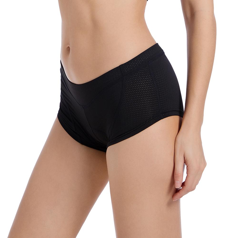 Damen Radlerhose 3D Gel gepolstert atmungsaktive Unterwäsche Fahrrad Bike Unterwäsche Slips Downhill Fahrradshorts S schwarz