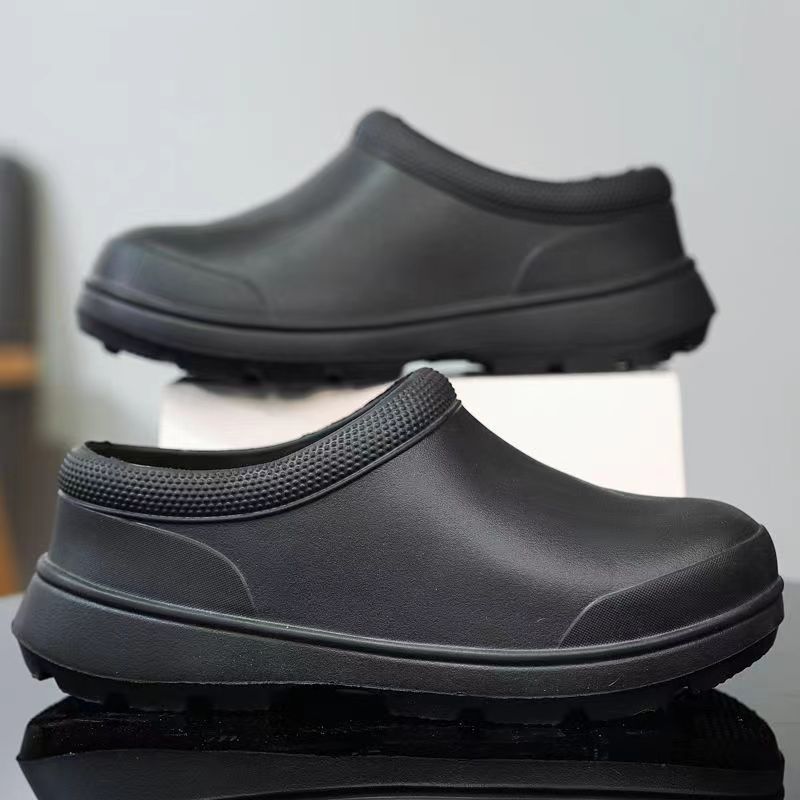 Herren Damen EVA Kochschuhe Rutschfest Wasserdicht Ölbeständig Schuhe Bequeme Arbeitsschuhe Outdoor Sicherheitsschuhe 45 schwarz