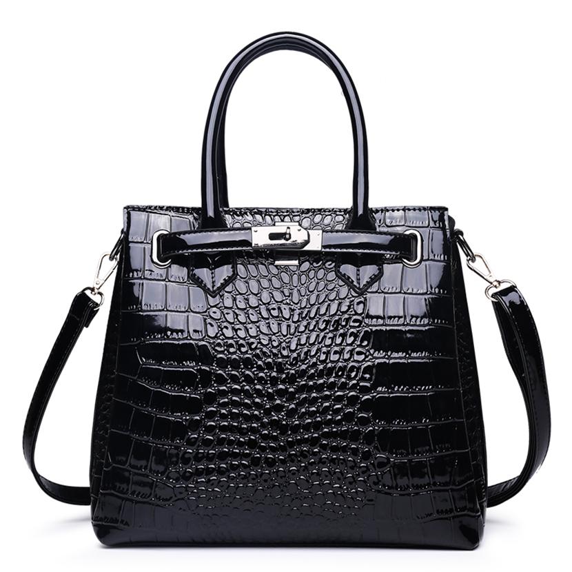 Mode Krokodil Muster Frauen Handtaschen Luxus Frauen Taschen Designer Große Einkaufstasche Marke Leder Schulter Umhängetaschen für Frauen L30xW12xH25cm schwarz
