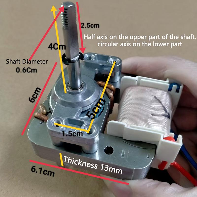 Heißluftfritteuse Lüftermotor Lange Welle 4,4 cm Motor Universal 220V Abdeckung Pol Asynchronmotor Luft Elektrische Fritteuse Zubehör 1pcs
