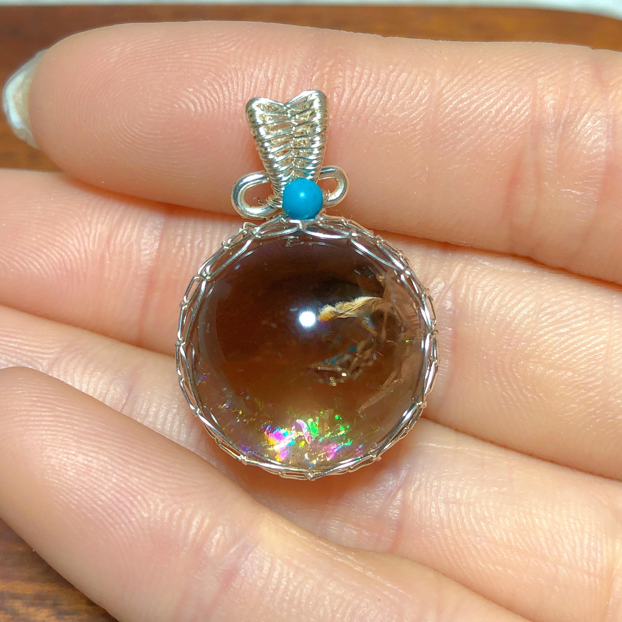 Natürlicher Kristallklarer Quarz Rauchanhänger Crackle Edelsteine Mineralenergie Reiki Wohndekoration Geschenk brown