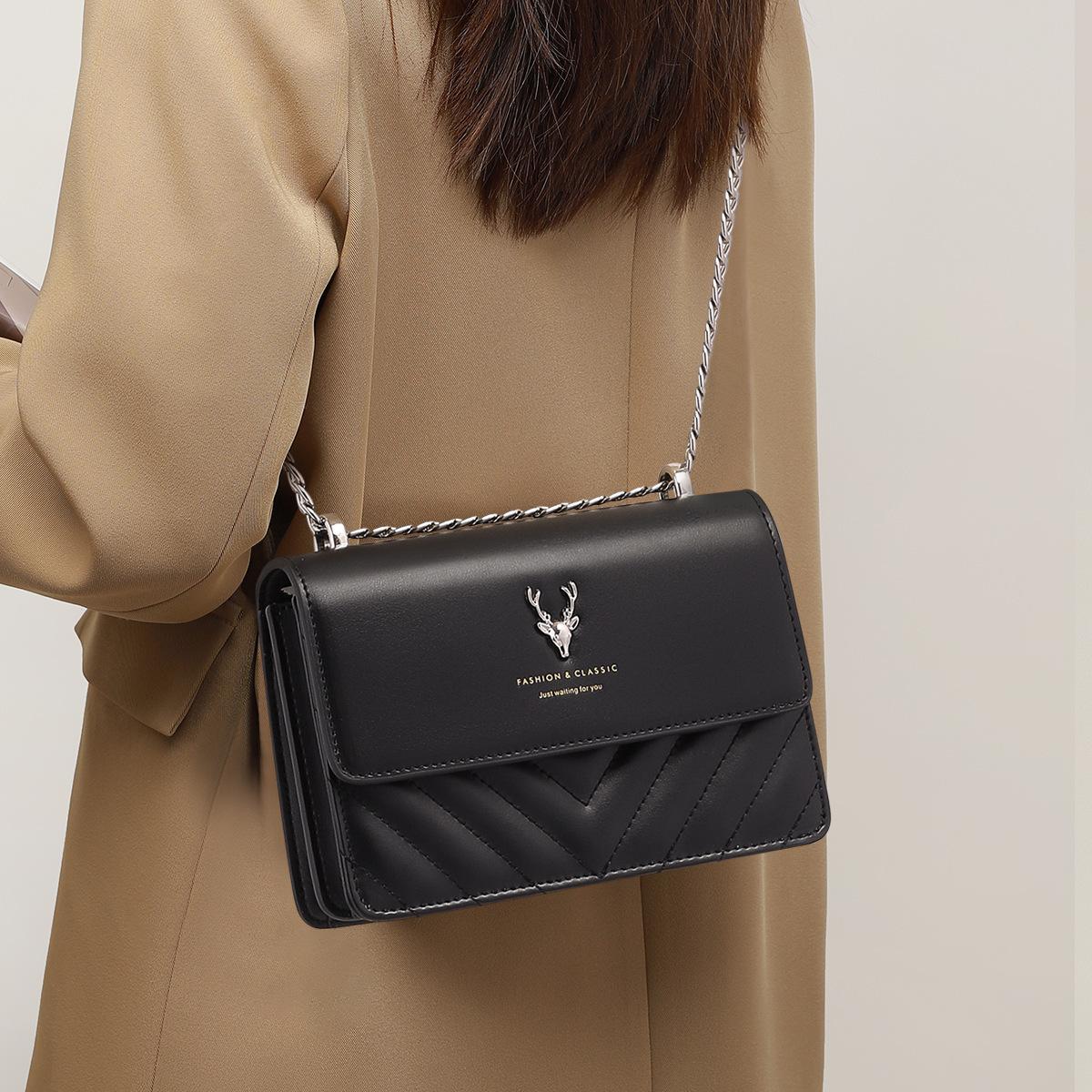 Kleine Tasche Neue Modische Echte Leder Damen Tasche Ketten Tasche Crossbody Tasche Herbst und Winter Kleine Quadratische Tasche Umhängetasche
