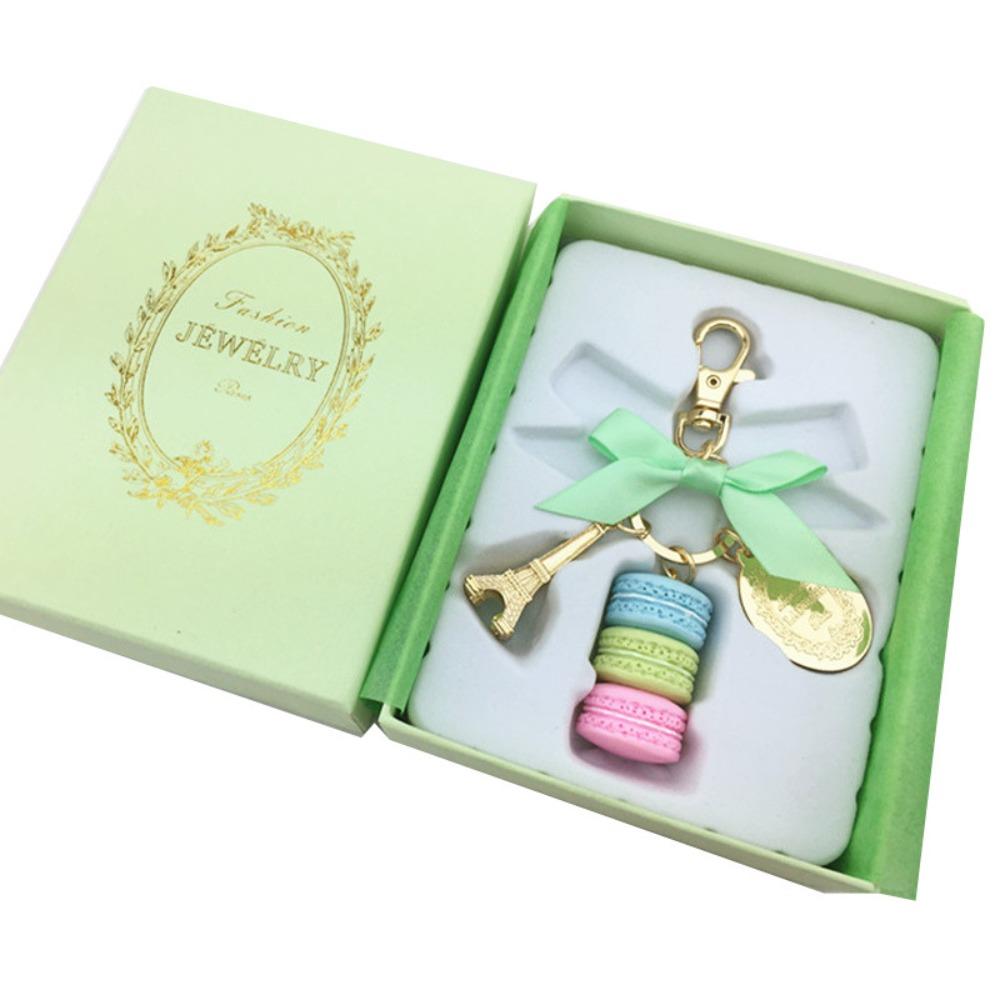 Zink Zinklegierung Schleife Macaron Kuchen Anhänger Tasche Schlüsselanhänger Macaron Schlüsselanhänger Eiffelturm Schlüsselanhänger Damen Mädchen grün