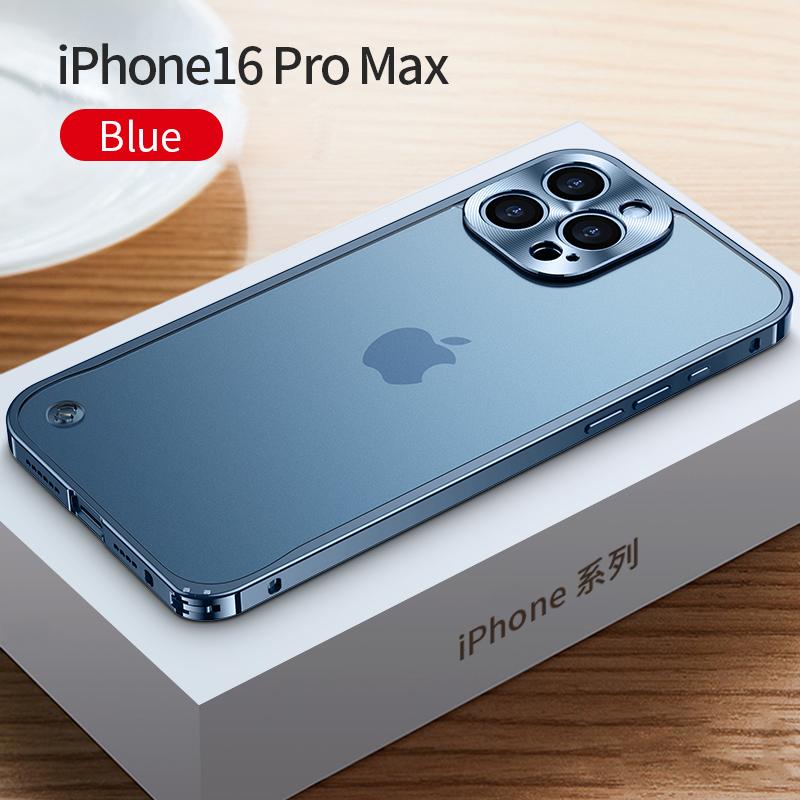 Metallrahmen Handyhülle Für iPhone 17 11 12 13 14 15 16 Pro Max Aluminiumlegierung Vollständiger Objektivschutz Abdeckung Für iPhone 13 mini Galvanisierte Metallrückseite iPhone 16 Pro Max