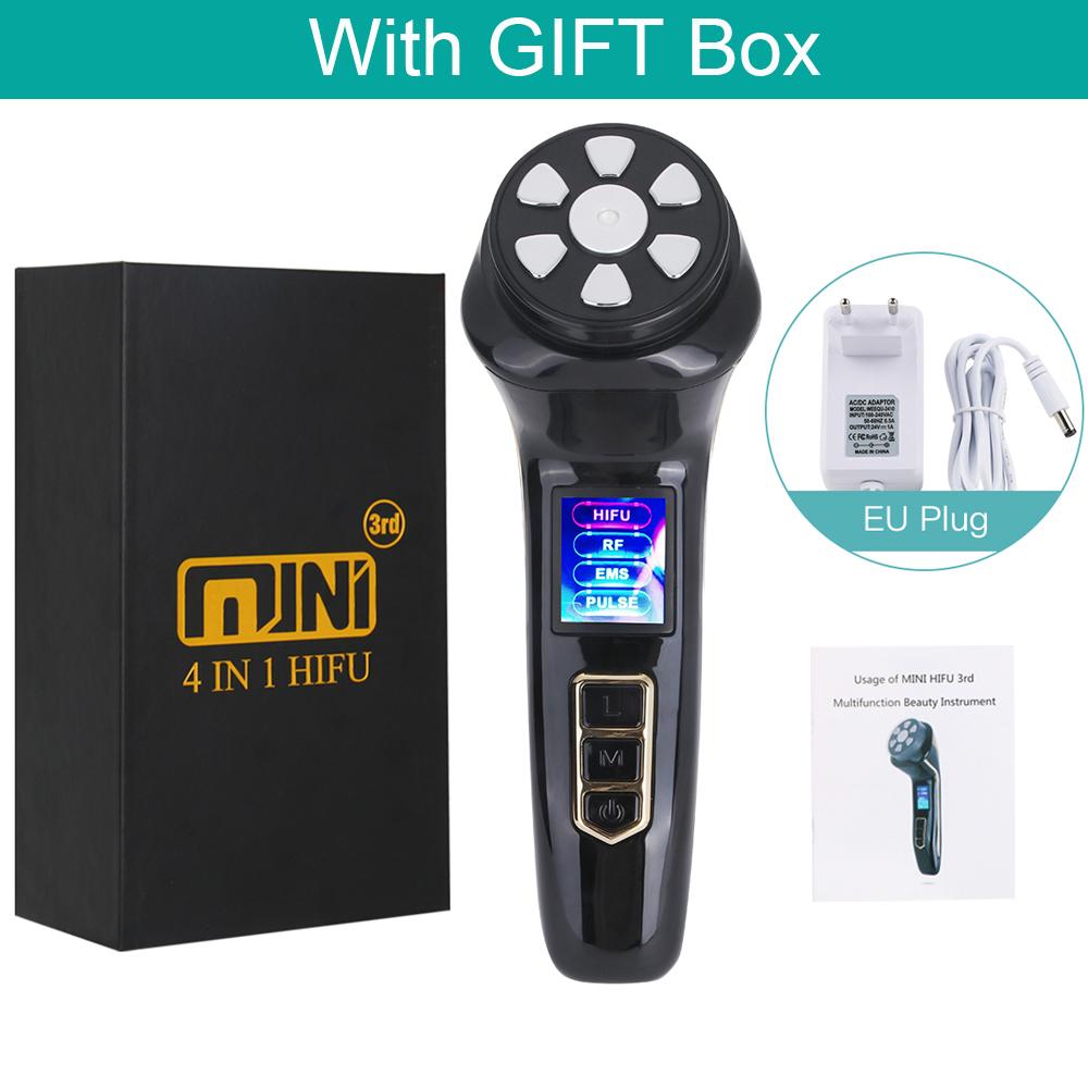 NEUES 4-in-1-Mini-HiFu-Ultraschall-RF-EMS-MFIP-Puls-Gesichtslifting-Hautstraffungs-Anti-Falten-Massagegerät SPA-Schönheitsgerät EU Plug