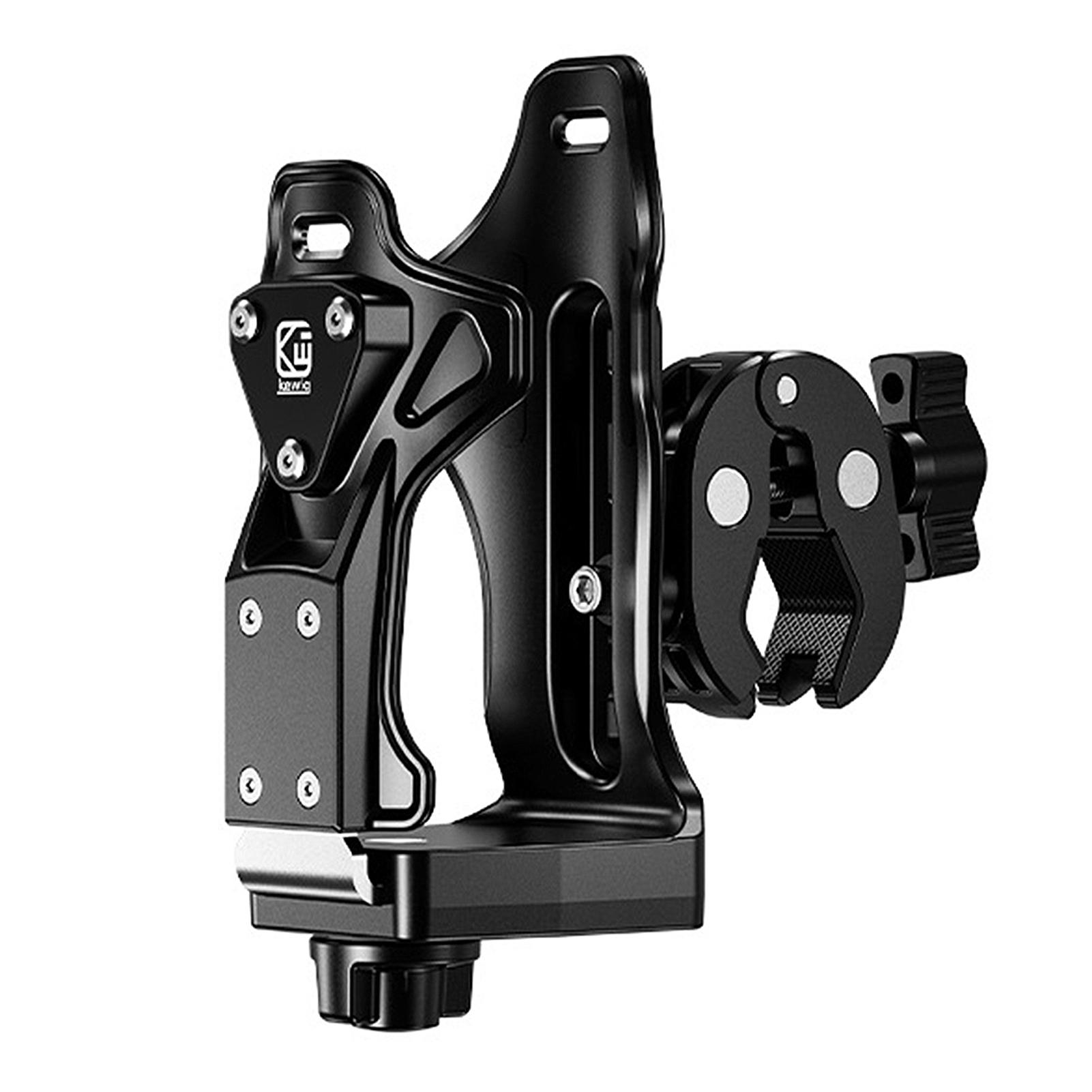 Fahrrad-Wasserflaschenhalter Drehbar Motorrad-Getränkehalter Fahrrad-Wasserflaschenhalterung Käfig Passend für Fahrrad Kinderwagen Motorrad Powerful Clamp Base schwarz