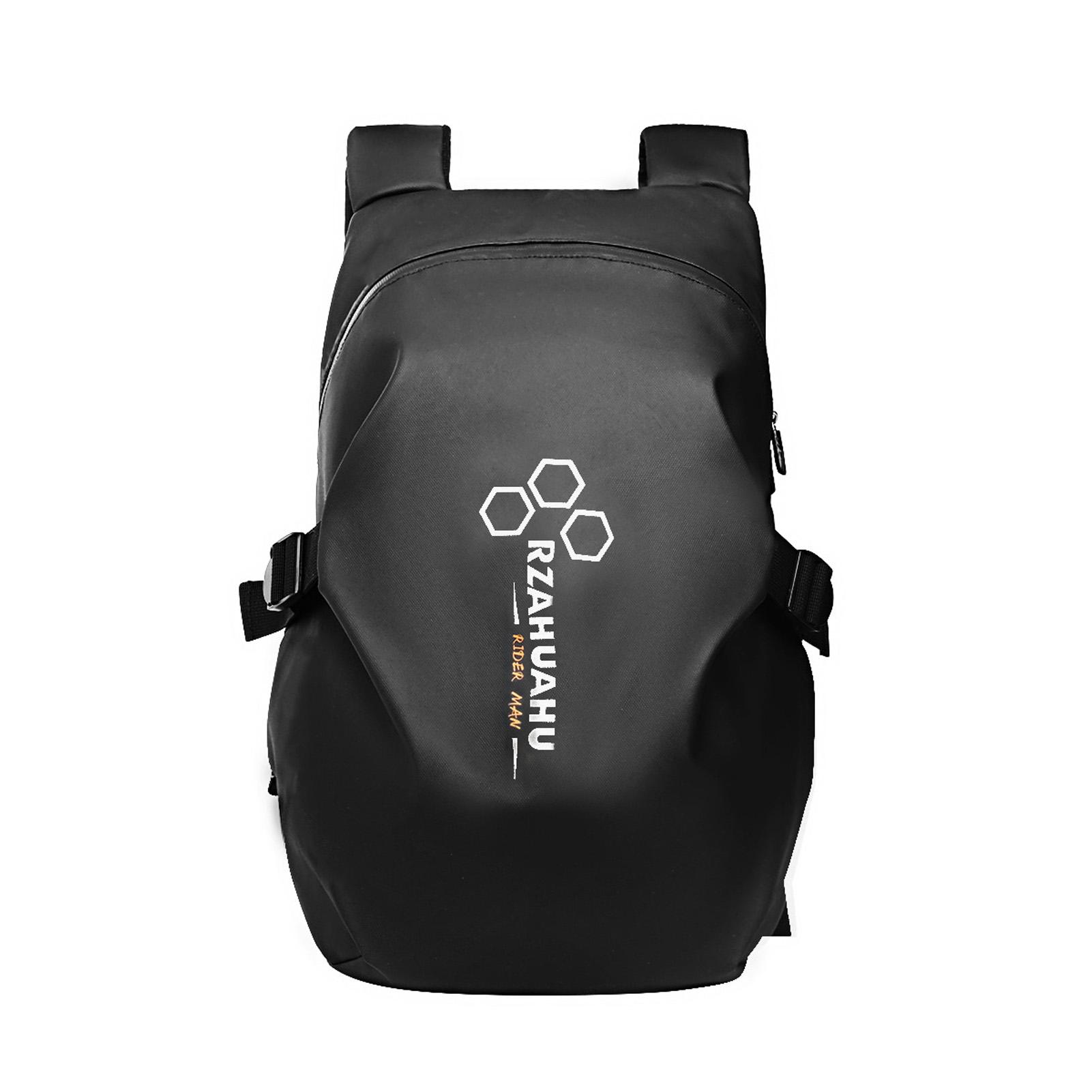 Reflektierender Motorradrucksack, wasserdichter Helmrucksack, Reiserucksack mit großer Kapazität schwarz