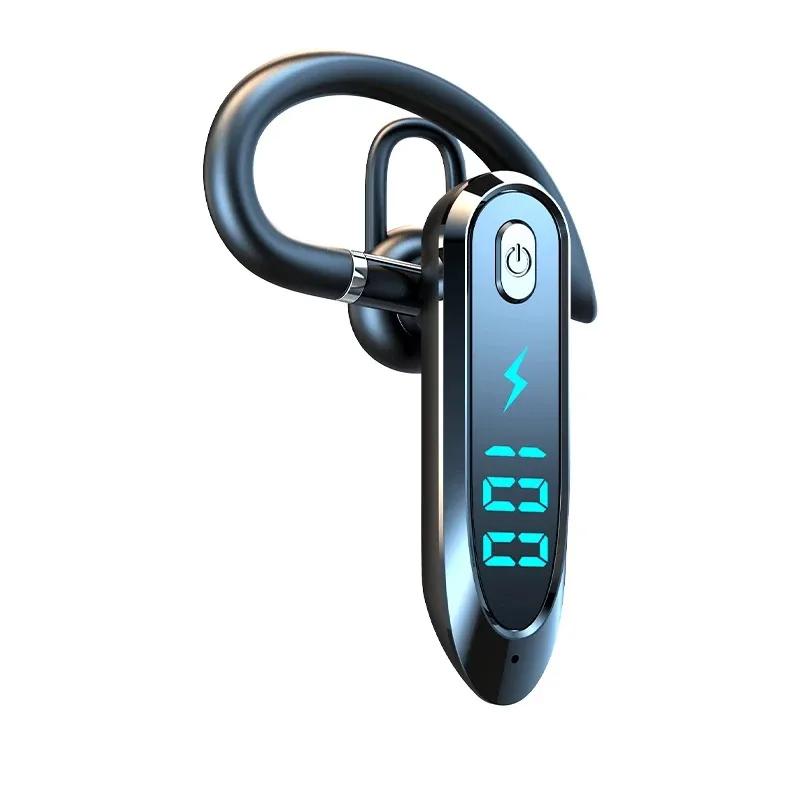 Kabelloser Bluetooth 6.0 Ohrhaken-Kopfhörer Sport Business Einzelohr-Headset Freisprech-Kopfhörer Wasserdicht Mit Mikrofon Smartphone black