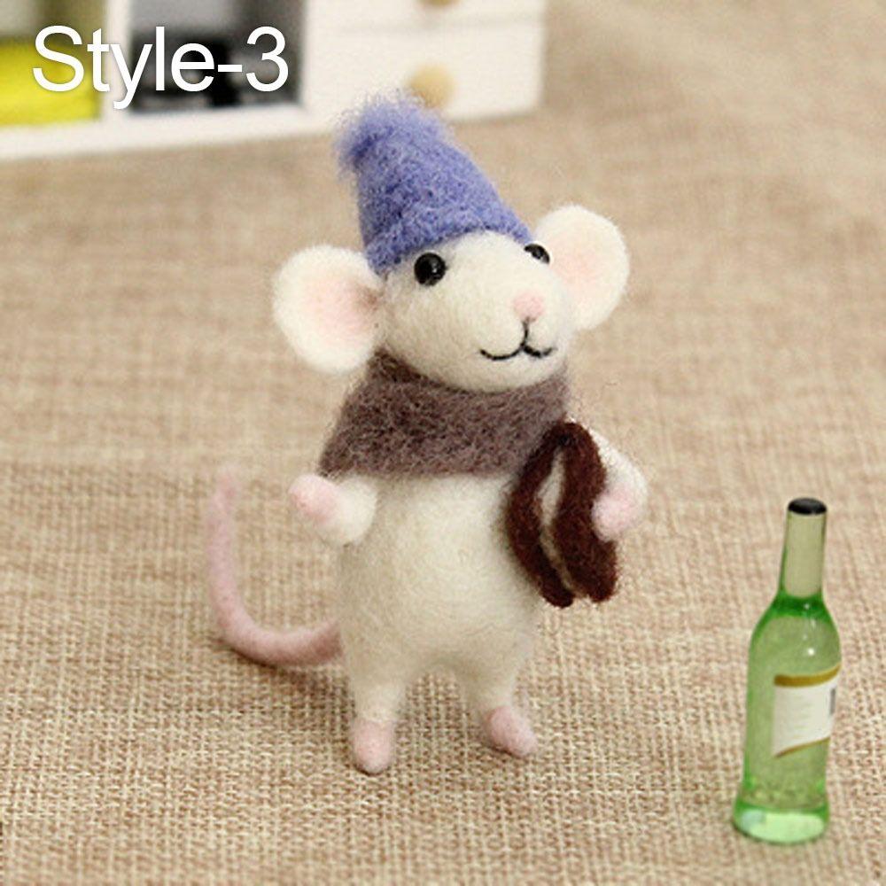 DIY-Geschenkset aus Wolle, Materialbeutel, Filzpuppe, Maus, Filzmaus-Ornament, Filzspielzeug Style-3