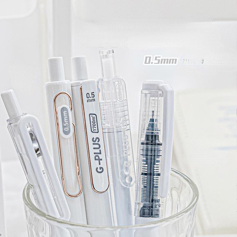 5 teile/satz Ins Einfachheit Gel Stift Koreanische Einfarbig 0,5 MM Schwarz Nette Stifte Schöne Schreibwaren Stifte Schule Student/büro Liefert weiß