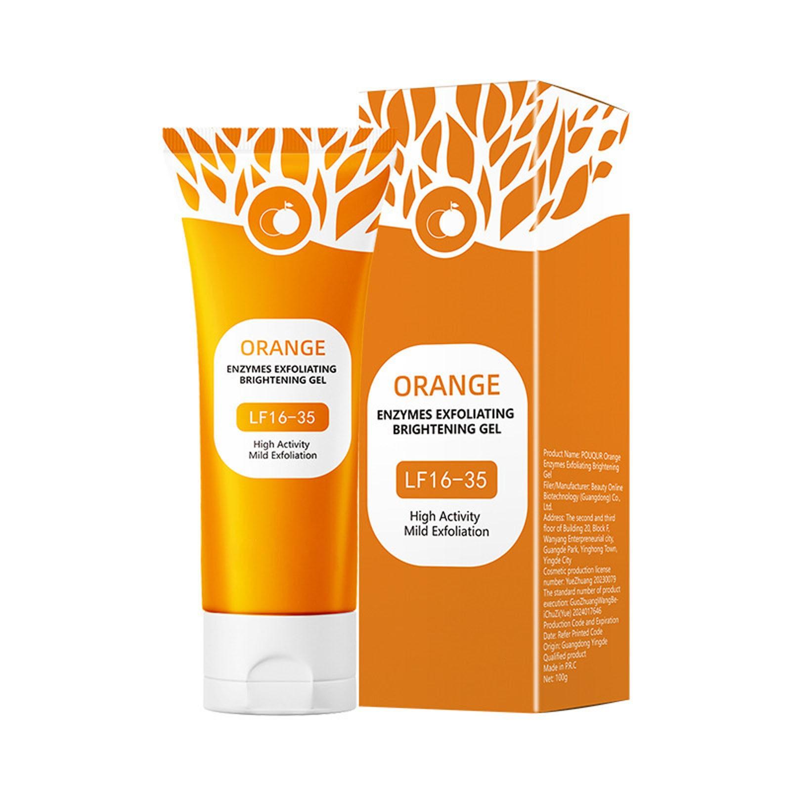 Oranges Peeling-Gel, Feuchtigkeitscreme Gesicht Körper Peeling-Gel, Tiefenreinigendes Feuchtigkeitsspendendes Gesichts-Peeling, Natürliches Orangen-Peeling-Gel Gesichts-Peeling(100 g)