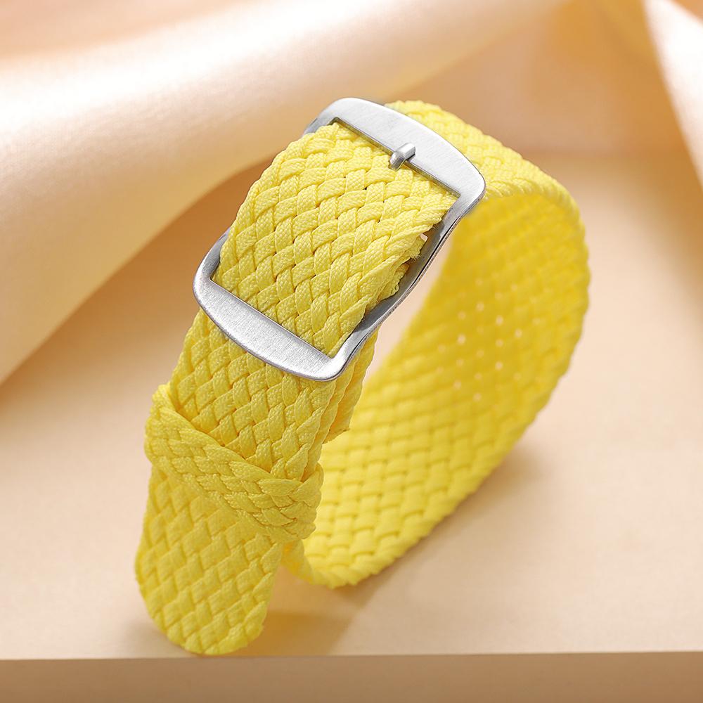 14mm 16mm 18mm 20mm 22mm Nylon Gewebtes Canvas Uhrenarmband Herren Damen für Perlon für Omega Armband Uhrenarmband Sport Armband Zubehör 14mm gelb