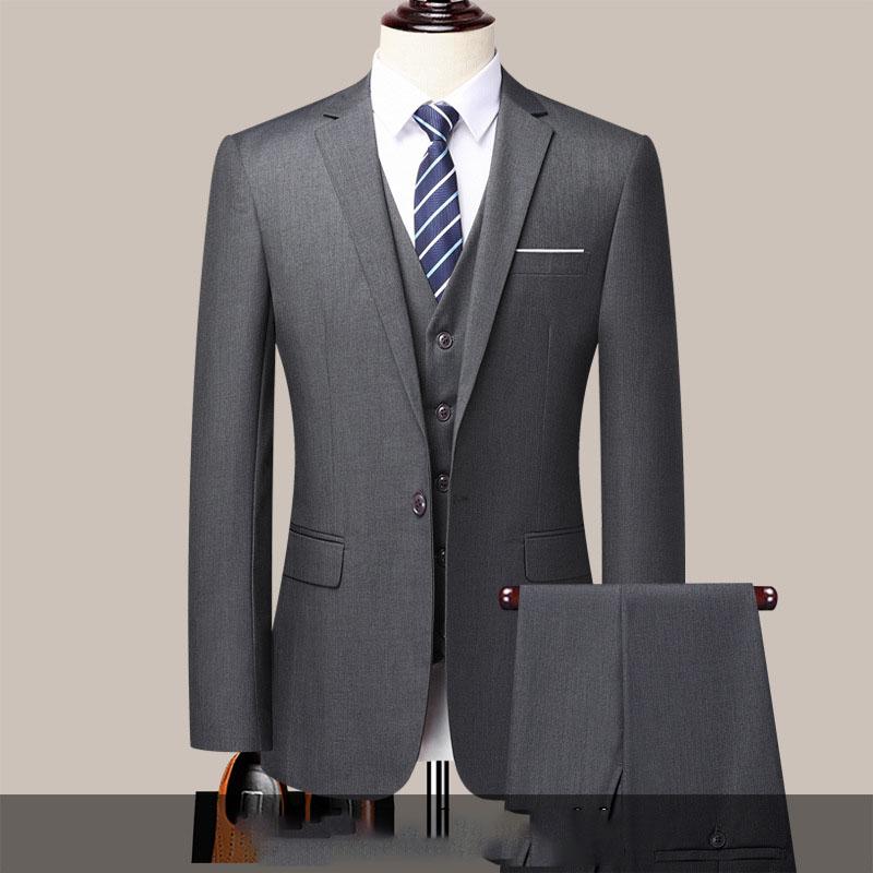 Herren Einfarbiger Zweiteiler Anzug Set - Mode Lässig Attraktiv Business Anzug Weste und Hose Ensemble 6XL