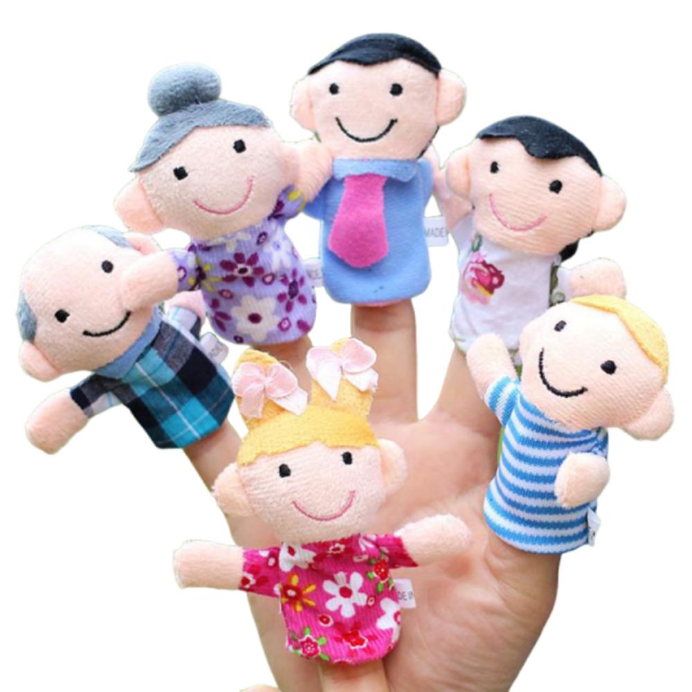 6 Stück Fingerpuppen Baby Kind Plüsch Stoff Spiel Spielzeug Lernen Geschichte Familie Fingerpuppen Spielzeug Für Kinder Rollenspiel Geschichte erzählen Requisite