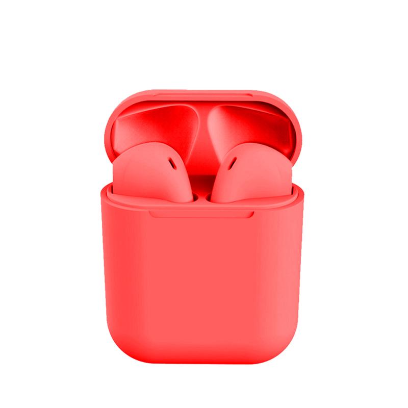 InPods i12 Bluetooth-Kopfhörer 5.0, kabellose Kopfhörer, Sport-Headset mit Mikrofon rot