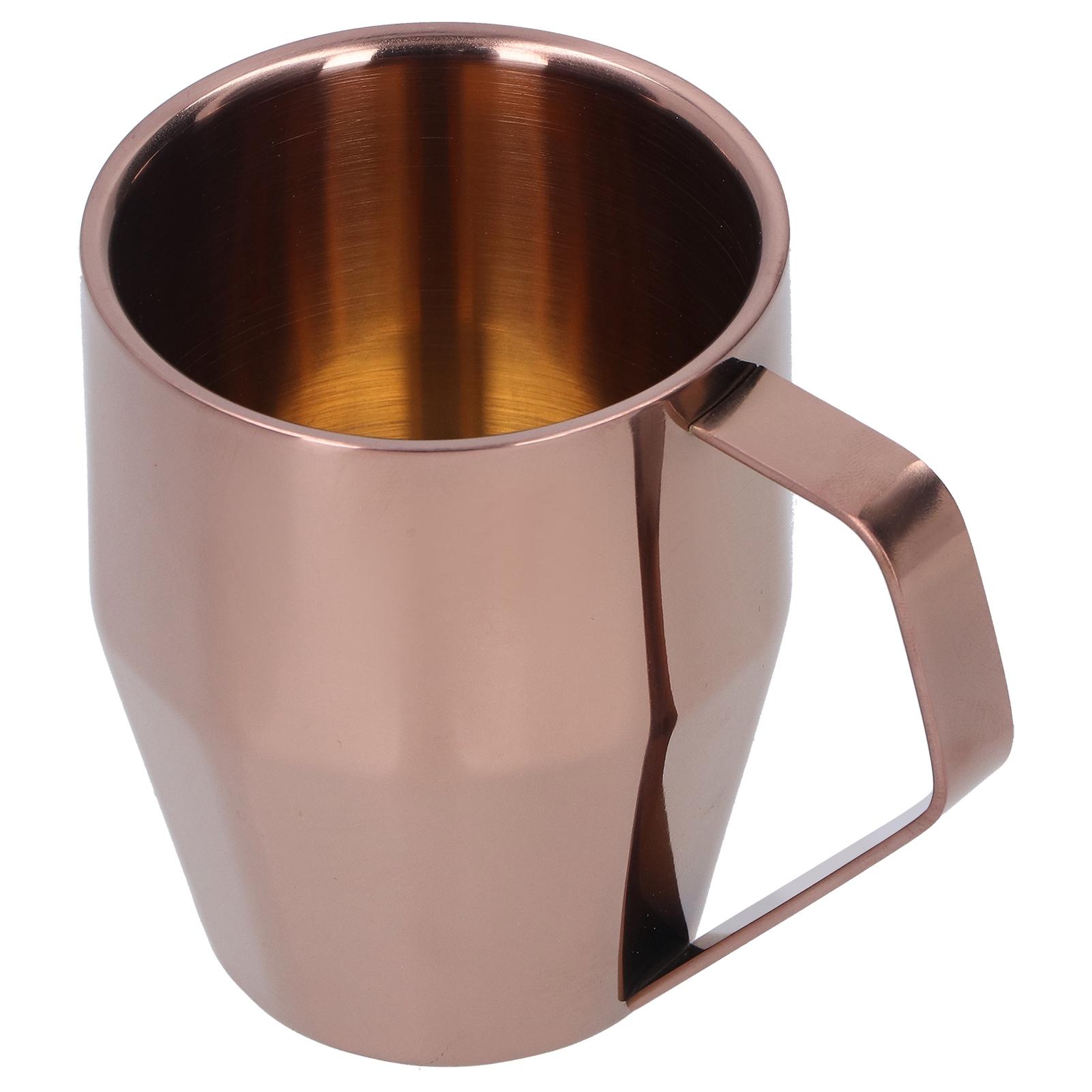Becher Tasse 304 Edelstahl Doppelschicht Diamantoberfläche Europäische Kaffee-Wasser-Tasse mit Henkel Roségold