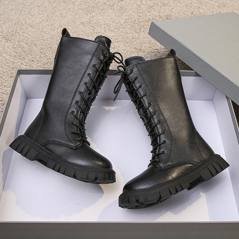 Koreanische mädchen schuhe kinder lange stiefel neue lange stiefel herbst und winter hohe stiefel einzigen stiefel samt prinzessin leder stiefel 28 (inner length 17.2cm)