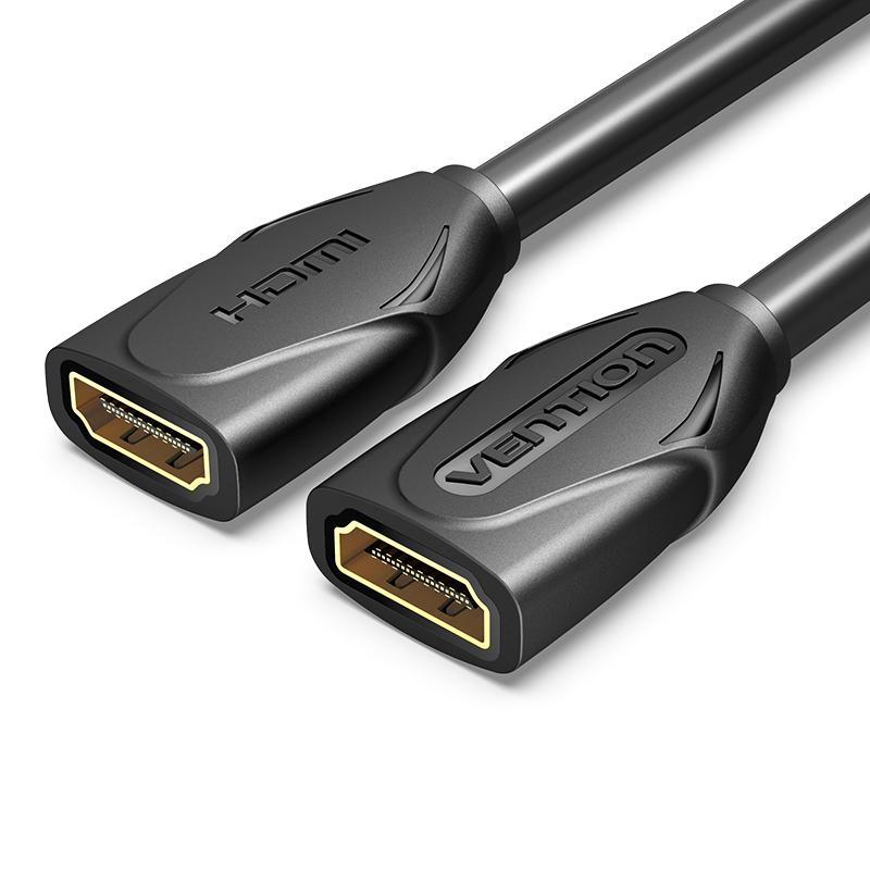 Vention HDMI 2.0-Verlängerungskabel, 4K 60Hz HDMI 2.0-Extender-Kabel, HDMI-Buchse auf Buchse, Verlängerungskabel für PC-Monitor, PS4, HDMI-Kabel 0.5m schwarz