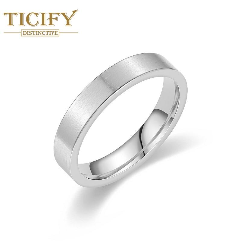 4 mm großer vegetarischer Ring, einfacher Ring aus mattem Titanstahl 9 silber