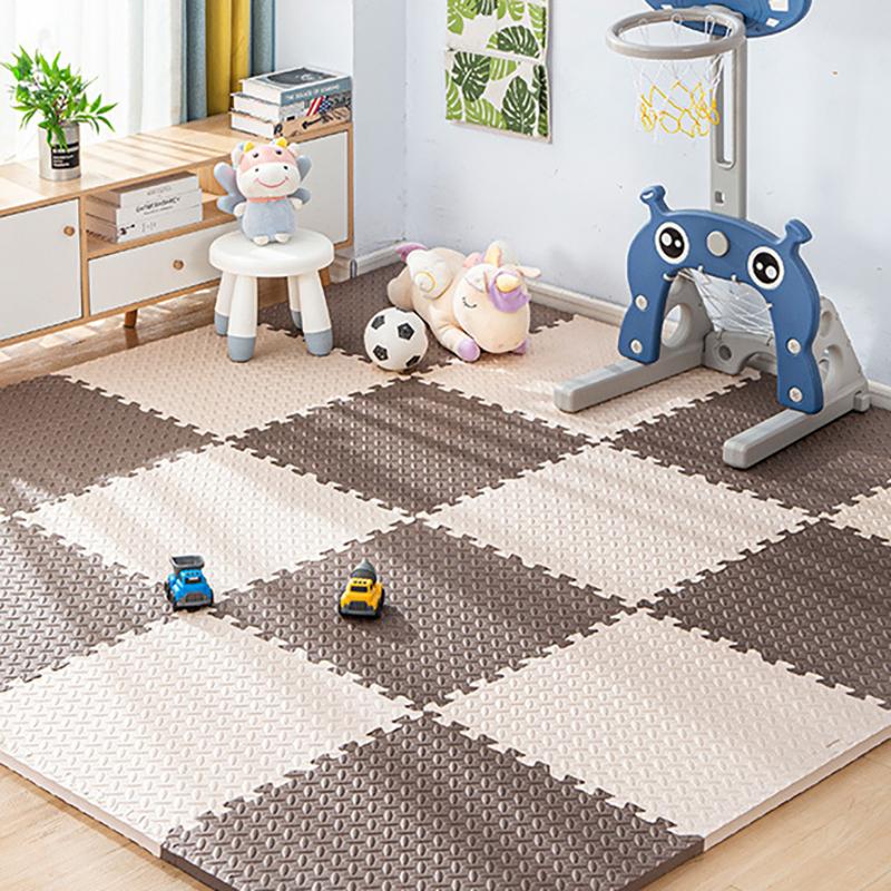 Puzzlematte für Kinder, Fliesen, Schaumstoff, Baby-Spielmatte, Kinderteppich, Matte für Heimtrainingsgeräte, Bodenpolsterung für Kinder 16pcs braun/weiß