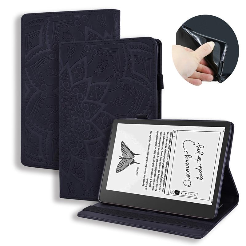Tablet-Etui für Kindle Scribe Hülle 10,2 Zoll Prägung PU-Leder TPU Innenständer Brieftaschen-Hülle für Funda Kindle Scribe Hülle Coque For Kindle Scribe