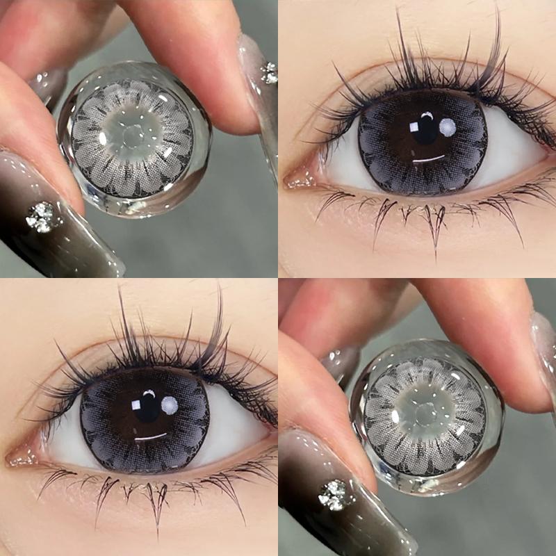 MillCreek Big Eyes 14,5 MM Kontaktlinsen Myopie Kontakt Farblinsen Puppenbrille Jährlicher Gebrauch abgestufte Kontaktlinsen 0,00 ~ -8,00 0.00 grau