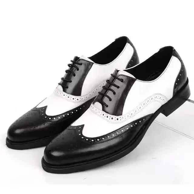 Mischfarben Herren Abendschuhe Retro Herren Lederschuhe Business Herren Barock Schuhe Casual Herren Oxford Schuhe Erkek Ayakkabı 43 schwarz