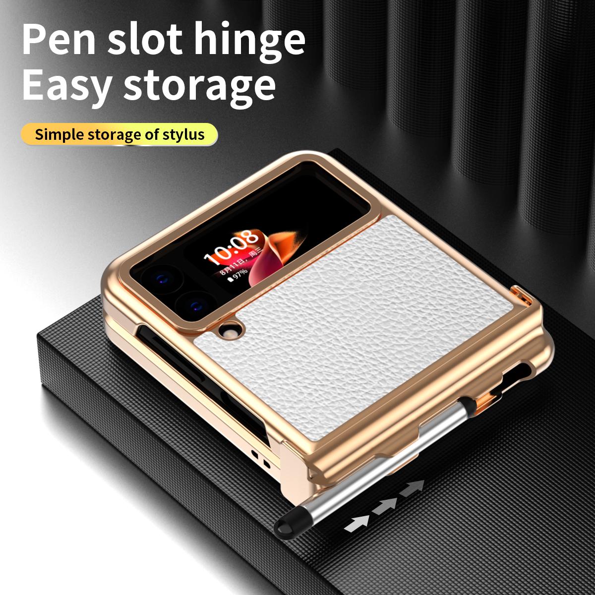 Anti-Staub-Leder-Mode-Schutzhülle für Samsung Galaxy Z Flip 4 Flip4 Flip3 5G Flip 3 Rutschfeste Abdeckung für Samsung Flip4 for Samsung Z Flip 3