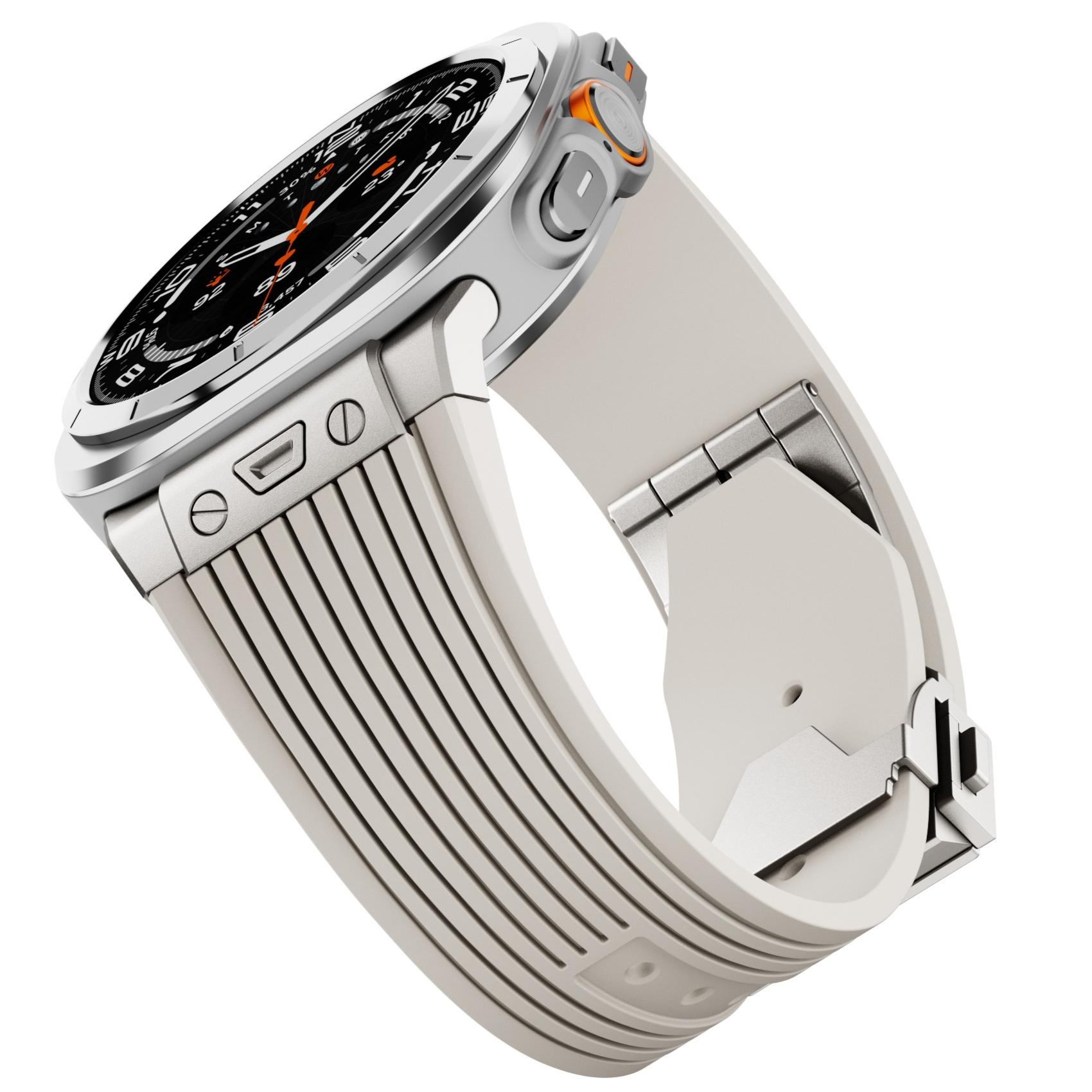 Sportarmband für Samsung Galaxy Watch Ultra 2025 47mm Edelstahl-Schnallenband für Samsung Galaxy Watch Ultra Luxus-Armband Galaxy Ultra(2025) gray