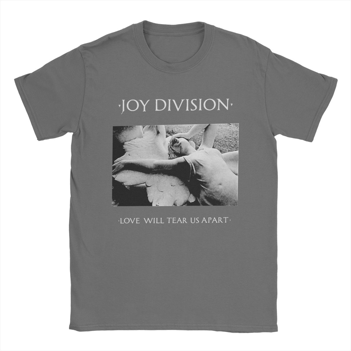 Joy Division Us Apart T-Shirts Herren Reine Baumwolle Vintage T-Shirts Rundhals T-Shirts Kurzarm Kleidung Übergröße XL dunkelgrau