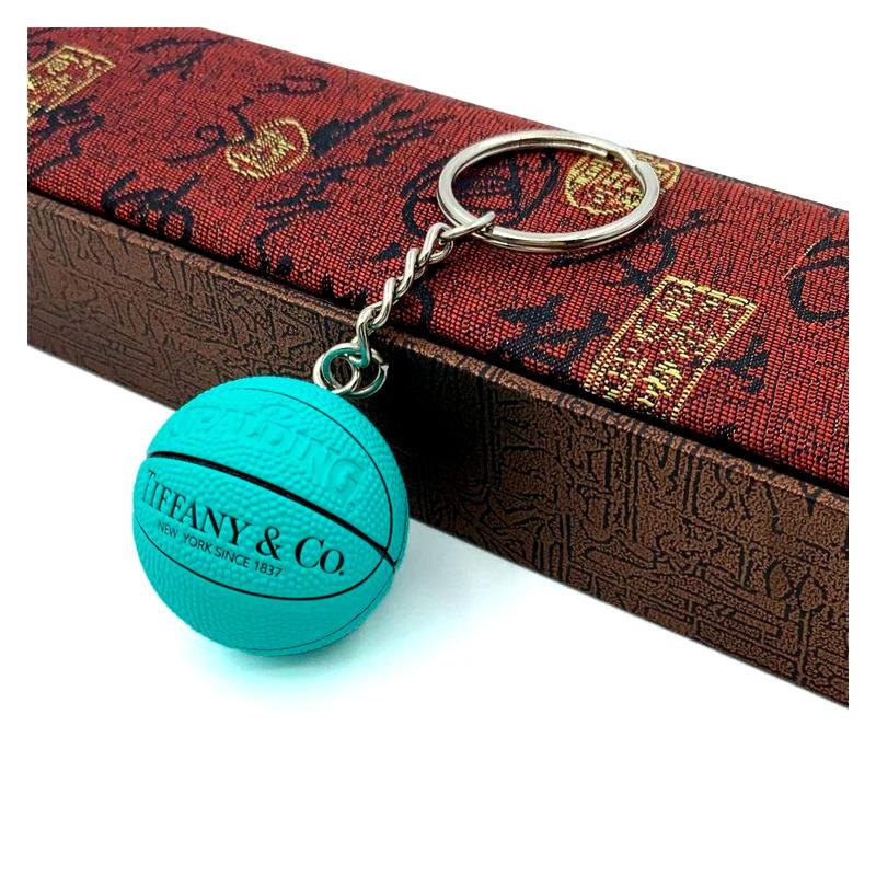 Basketball Schlüsselanhänger Anhänger Langlebiger Metall Schlüsselring Miniatur Basketball Form Schlüsselhalter Zubehör für Tasche Autoschlüssel one size blau