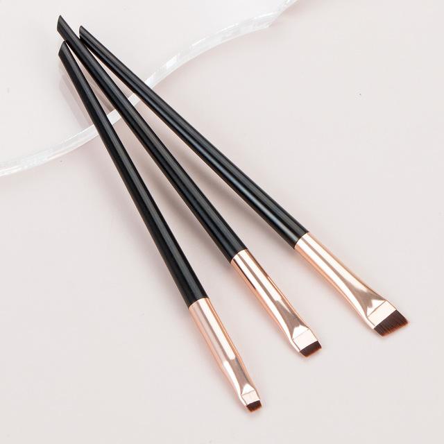 Klinge Eyeliner Pinsel Augenbrauen Pinsel Tragbare Flache Feine Eye Liner Brauen Kontur Make-Up Pinsel Kosmetische Schönheit Make-Up Werkzeug 3 teile/satz 3pcs/set gold